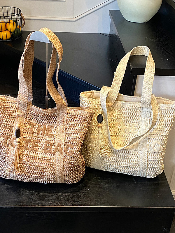 Summer Beach Vacation Large Ca - Crochet Bag Raffia recension och pris