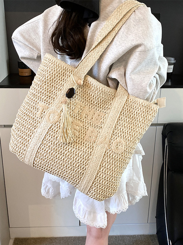Summer Beach Vacation Large Ca - Crochet Bag Raffia recension och pris
