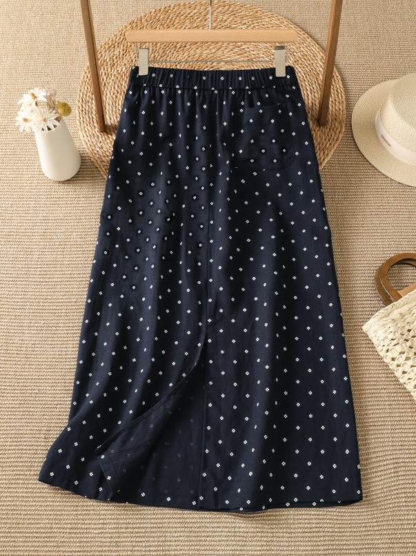 High Waist Floral Half Skirt T - Midi Skirt Floral recension och pris