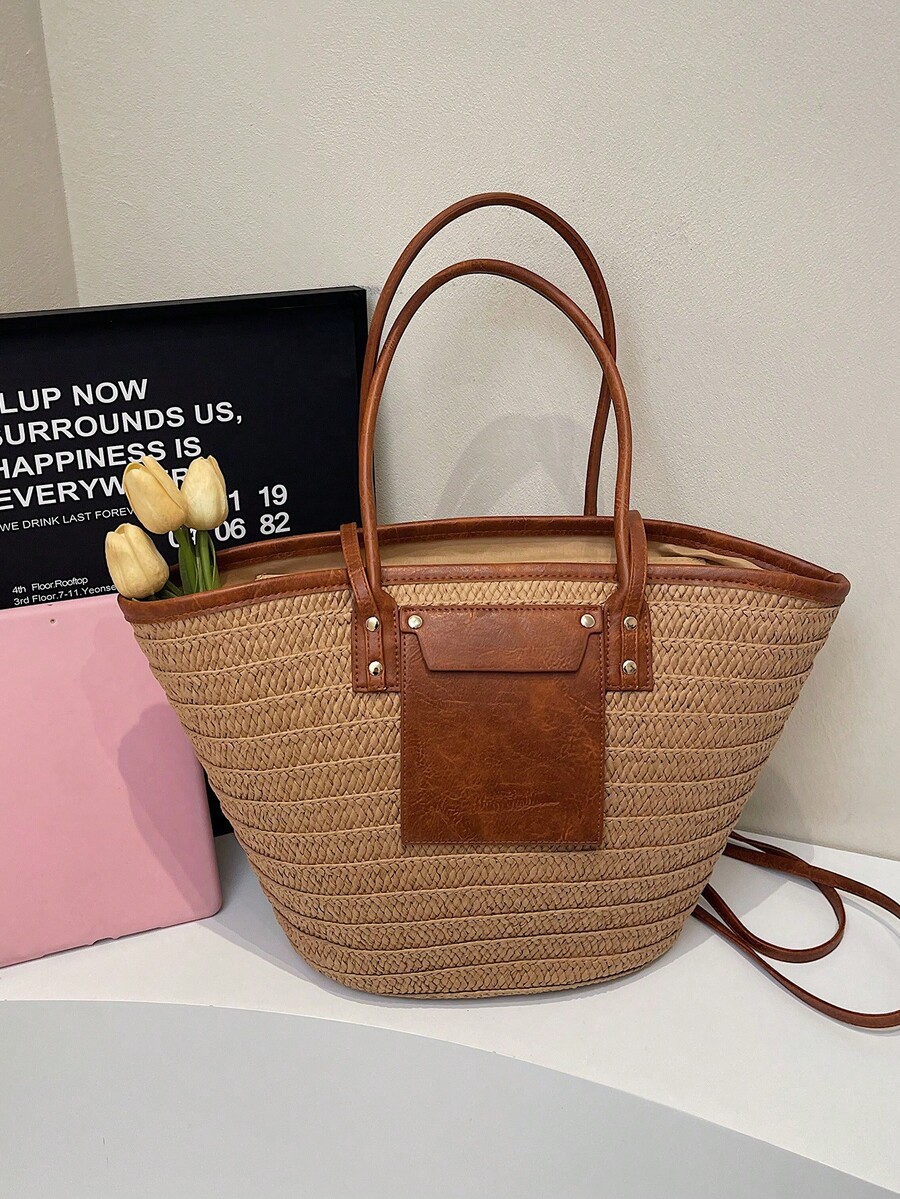 Fashion Large Capacity Woven T - Tote Bag Beach recension och pris